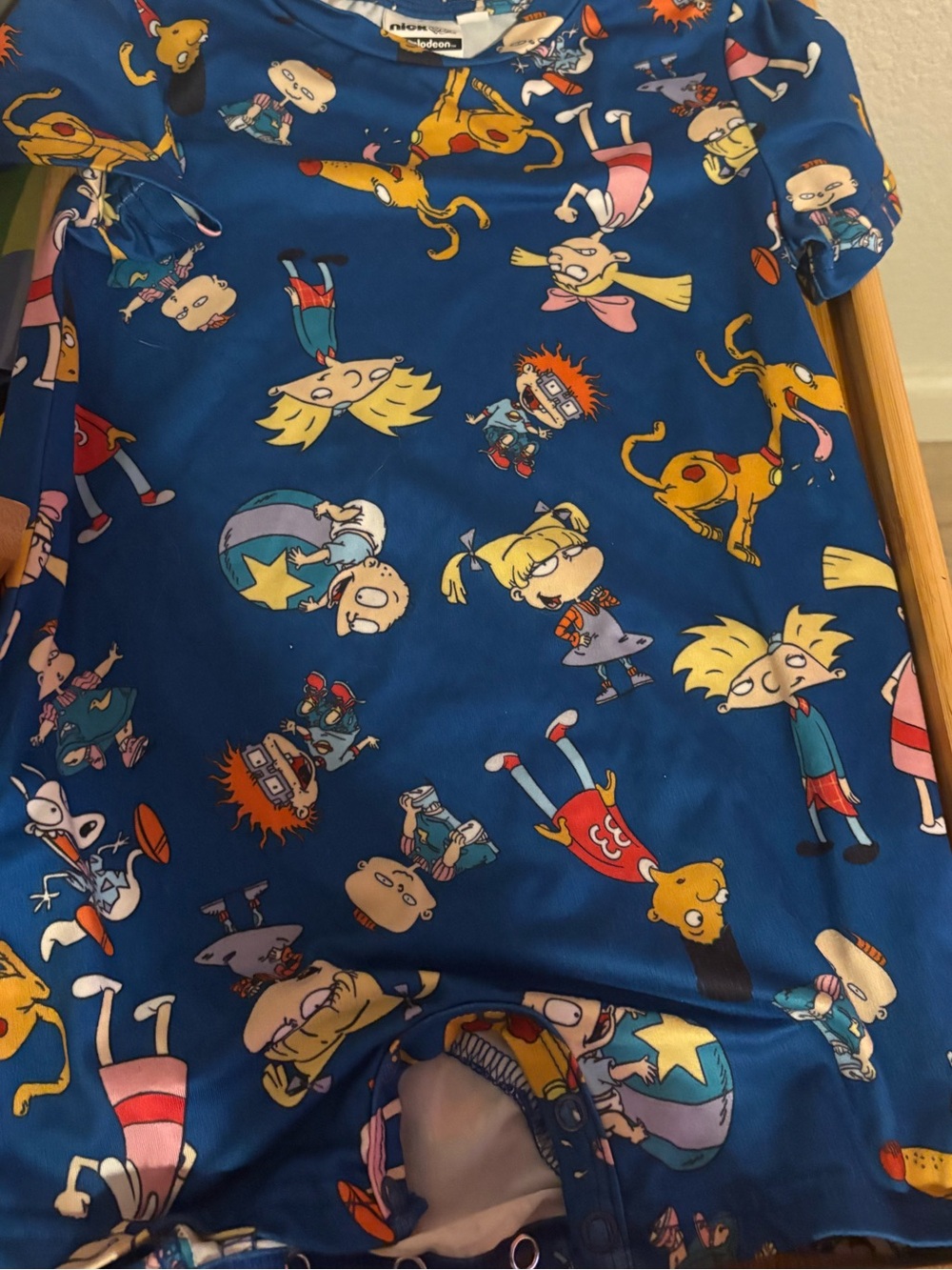 Blue Kids One-Piece Romper with Cartoon Character Print Rugrats - Picture 2 of 3